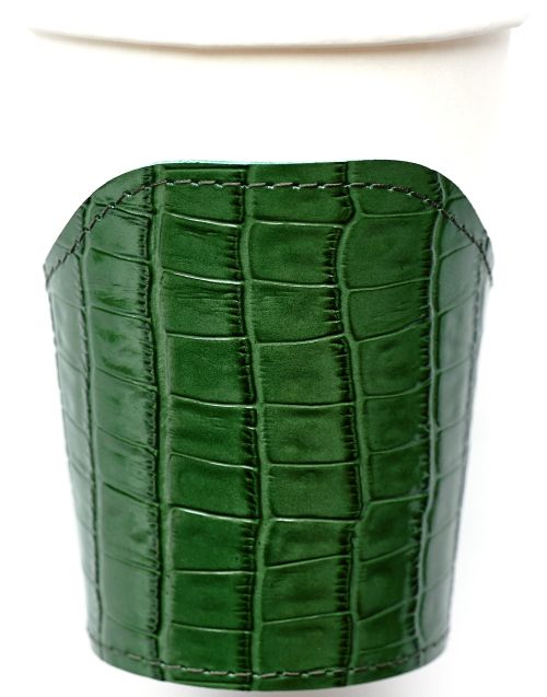 Cup Crocodile pattern Leather Sleeve