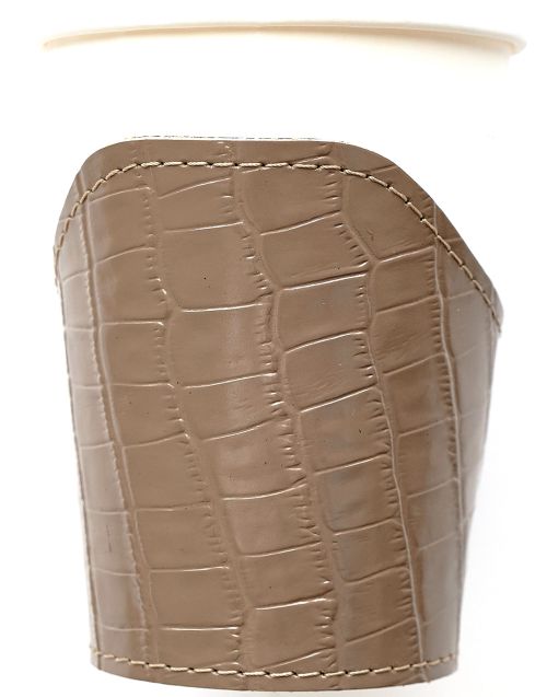 Cup Crocodile pattern Leather Sleeve